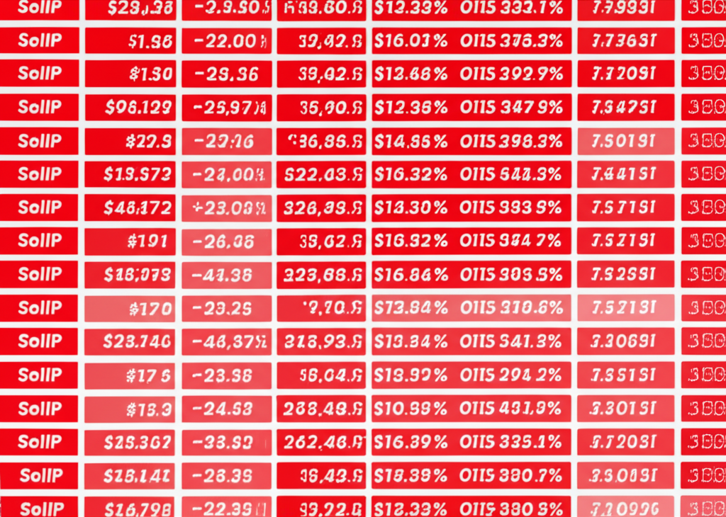 Digital order book with red sell orders stacking at higher prices