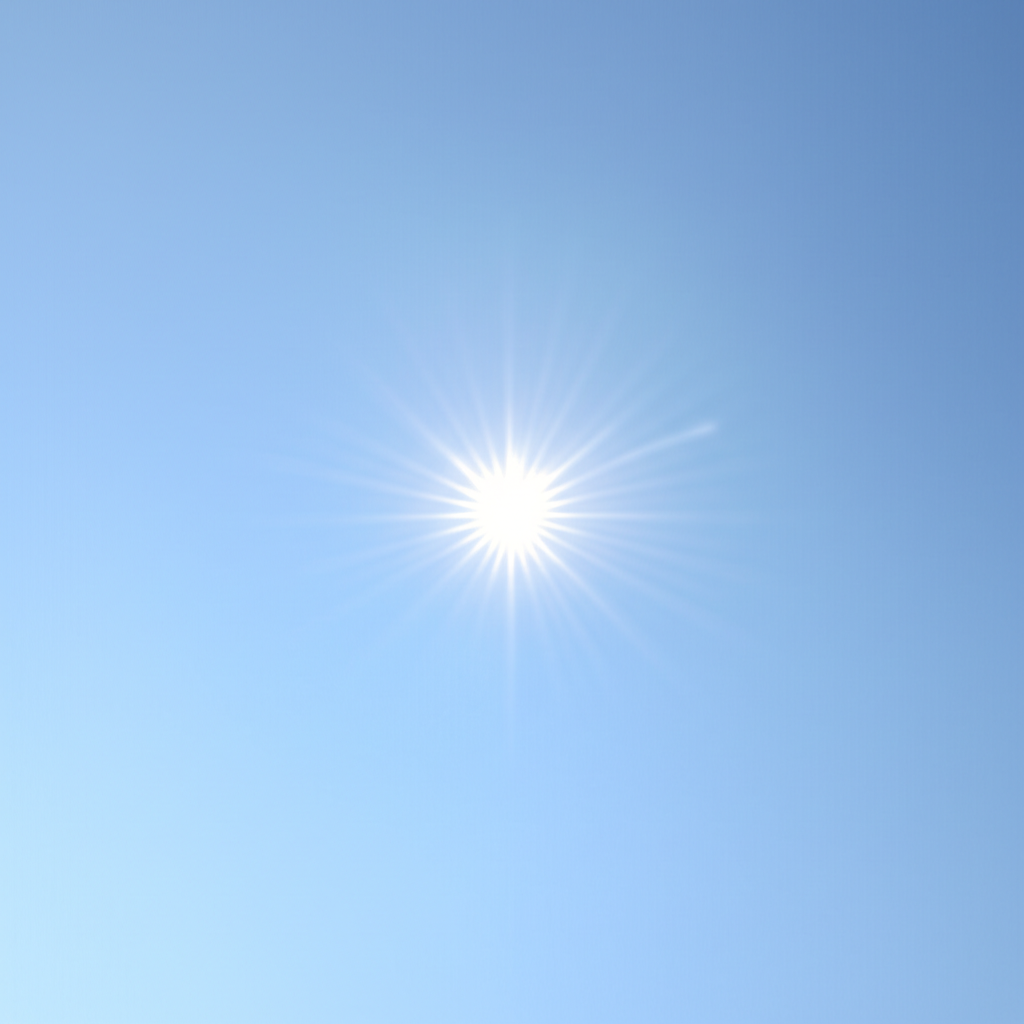 單一明亮星星在頁面中央閃耀,象徵核心主旨,周圍湛藍天空代表堅實的寫作基礎