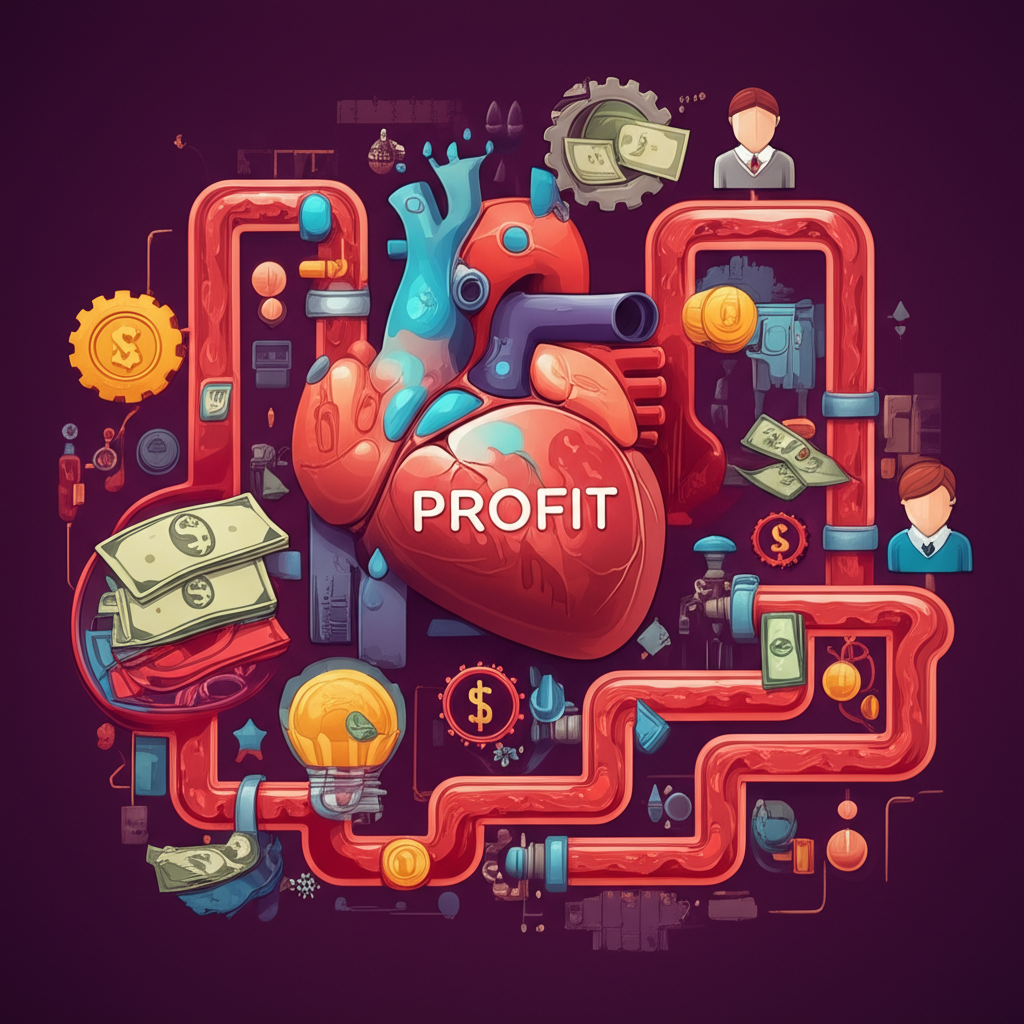 企業利潤如血液滋養公司各環節的示意圖