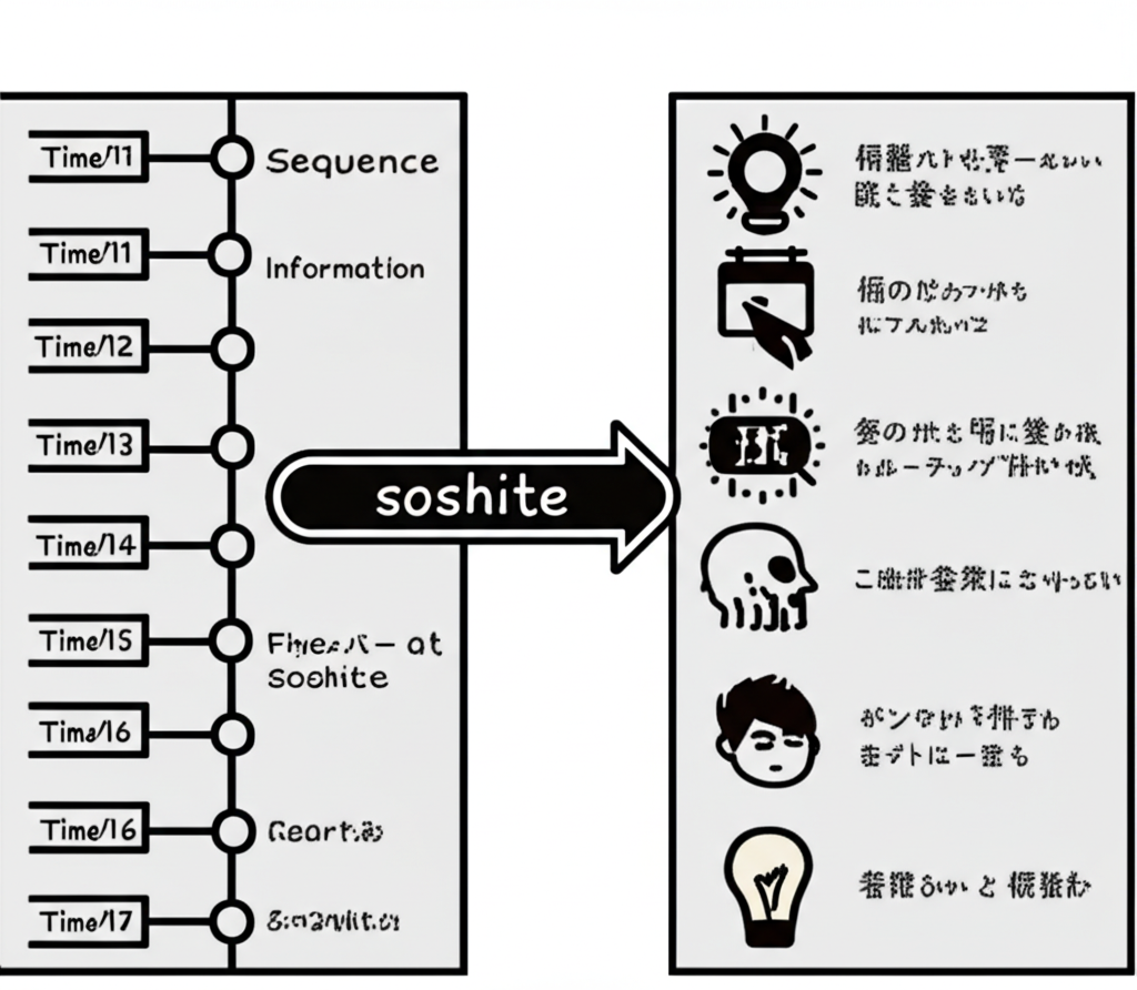 「そして」連結順序與追加資訊概念的插圖