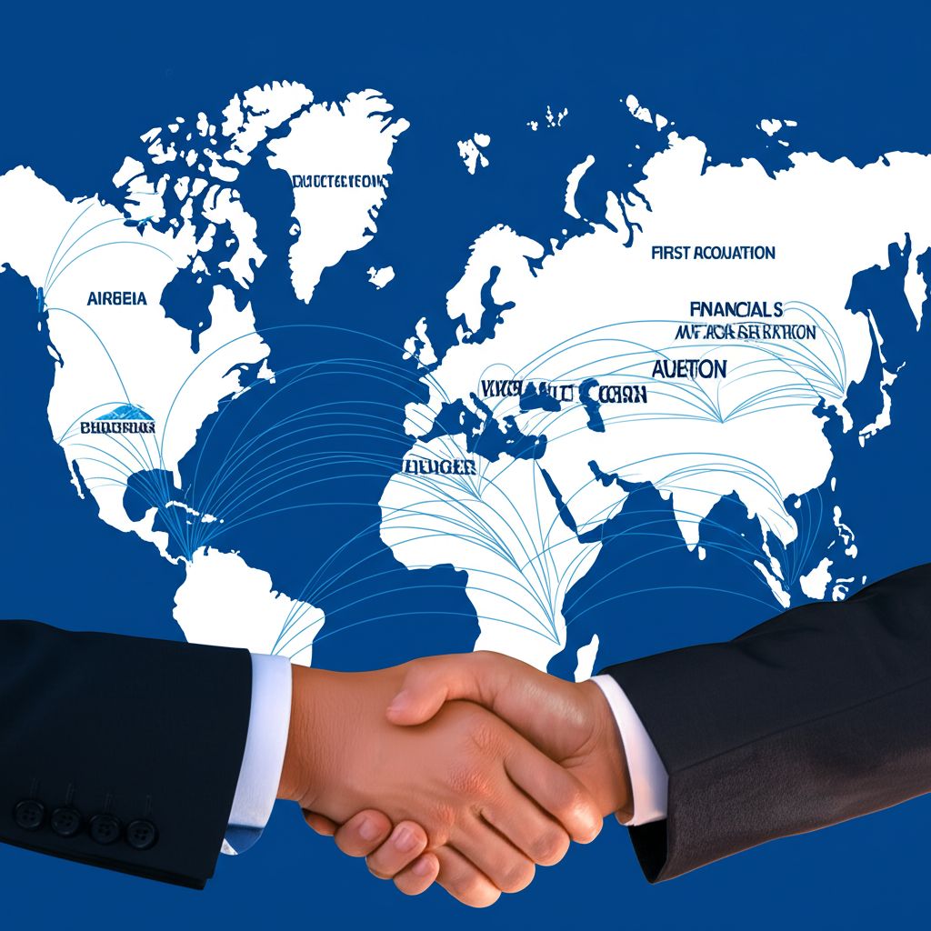 全球金融中心連結與First Boston併購握手的業務擴張插圖