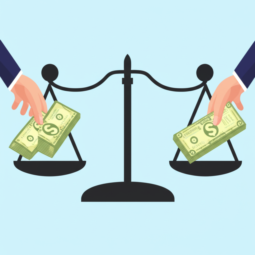 貨幣兌換與購買力增強的插圖,顯示不同貨幣交換中一方的明顯優勢