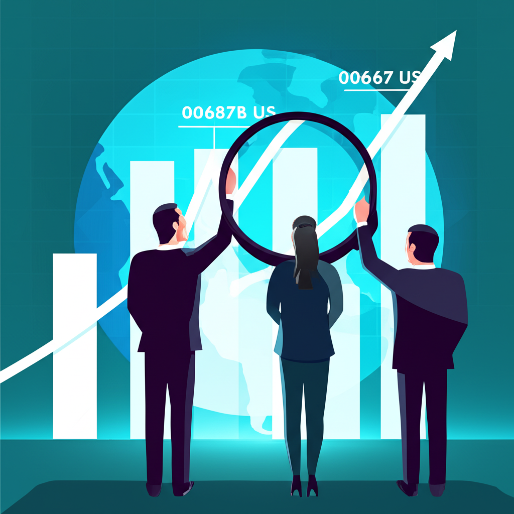 Investors examining rising bond price charts focused on 00687B US Treasury bonds in a global financial landscape