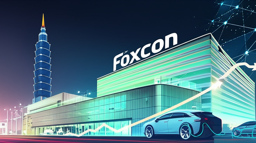 Foxconn a global electronics manufacturing service giant its stock price fluctuations attract investor attention with the rise of AI and electric vehicles Foxconns strategy and stock performance are hot topics illustration