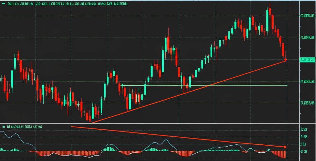 頂背離圖表示意:價格新高而指標下降