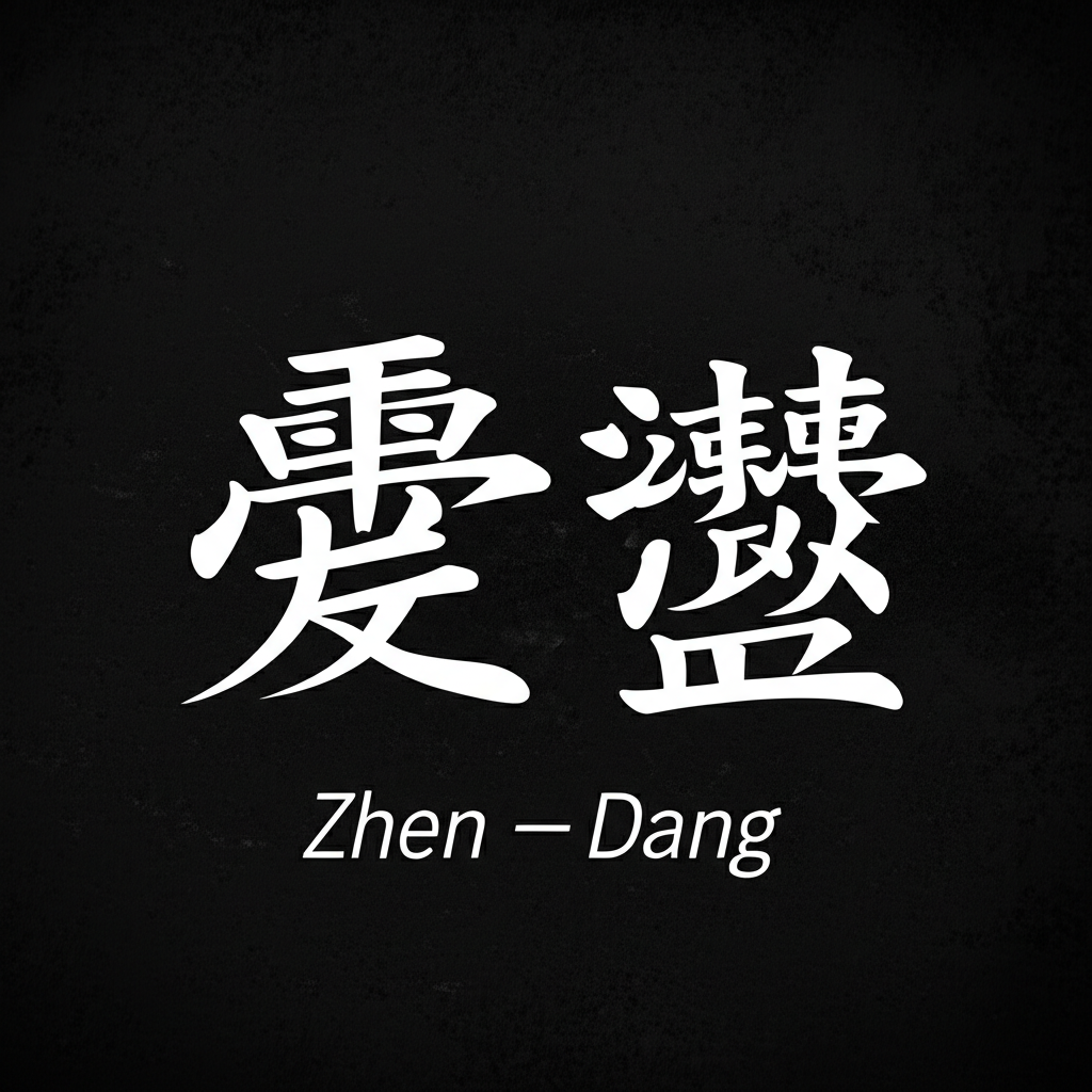 震盪詞源與基本定義的插圖,展示「震」與「盪」字結合,代表搖晃與擺動的動態概念