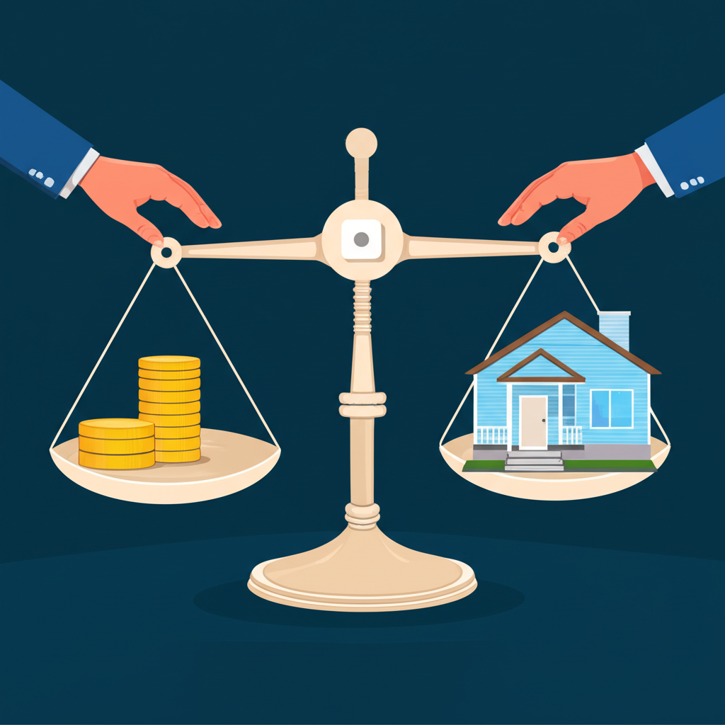 平衡秤代表金融槓桿,小額資金平衡大資產,手調整以降低風險與獲利,適合新手交易者