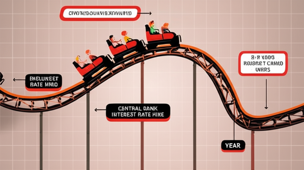 英鎊匯率波動過山車圖與事件標記插圖