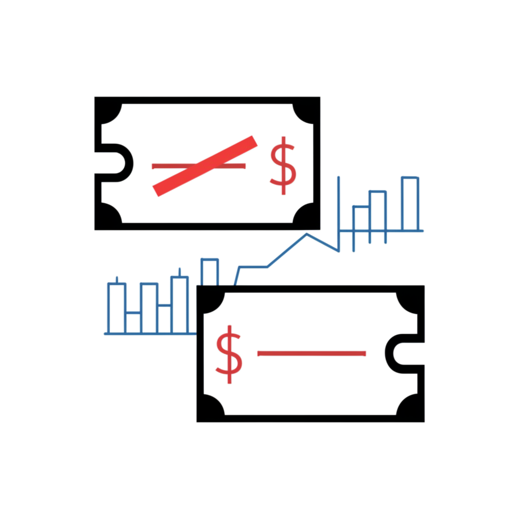 資產兩種不同價格,一低於另一,描繪為折價或調整,包含金融數據與市場估值元素,清晰藝術風格的價格差異視覺隱喻