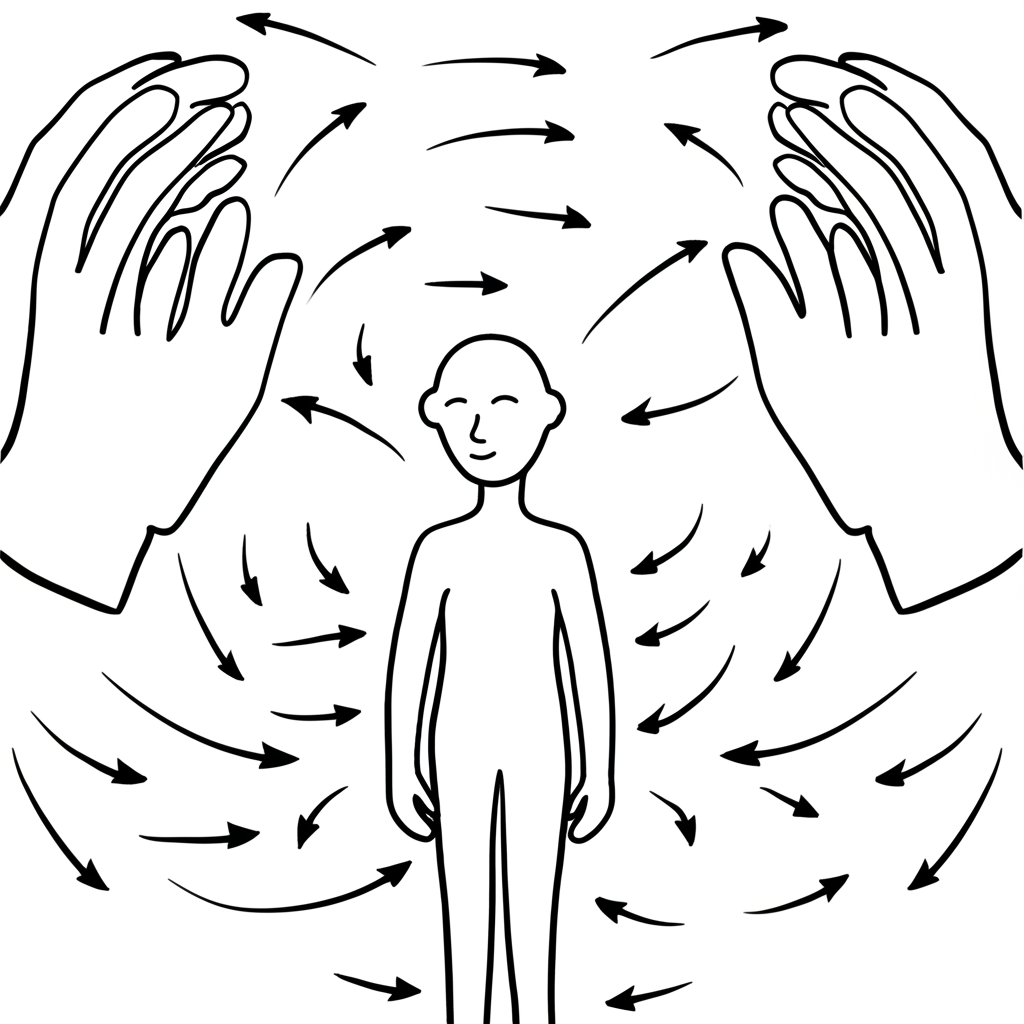 一位人物受外部力量輕柔影響,強調缺乏主動性,以 'passive' 突出在概念詞典條目中