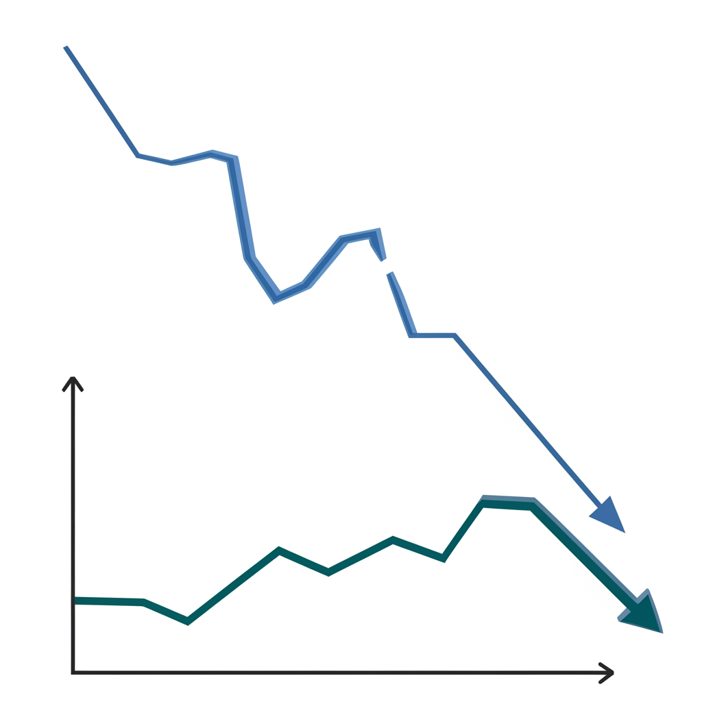 美股反向ETF在市場下跌時獲利示意圖