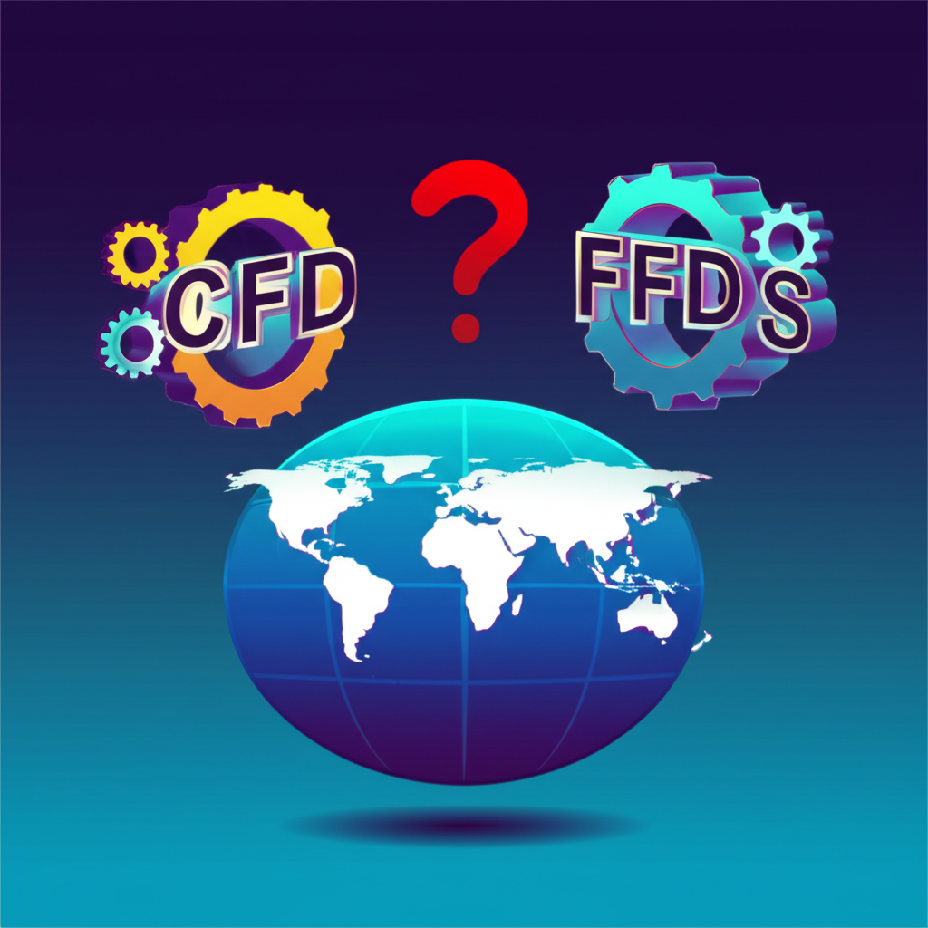 差價合約與期貨的全球市場比較插圖,象徵槓桿與市場參與