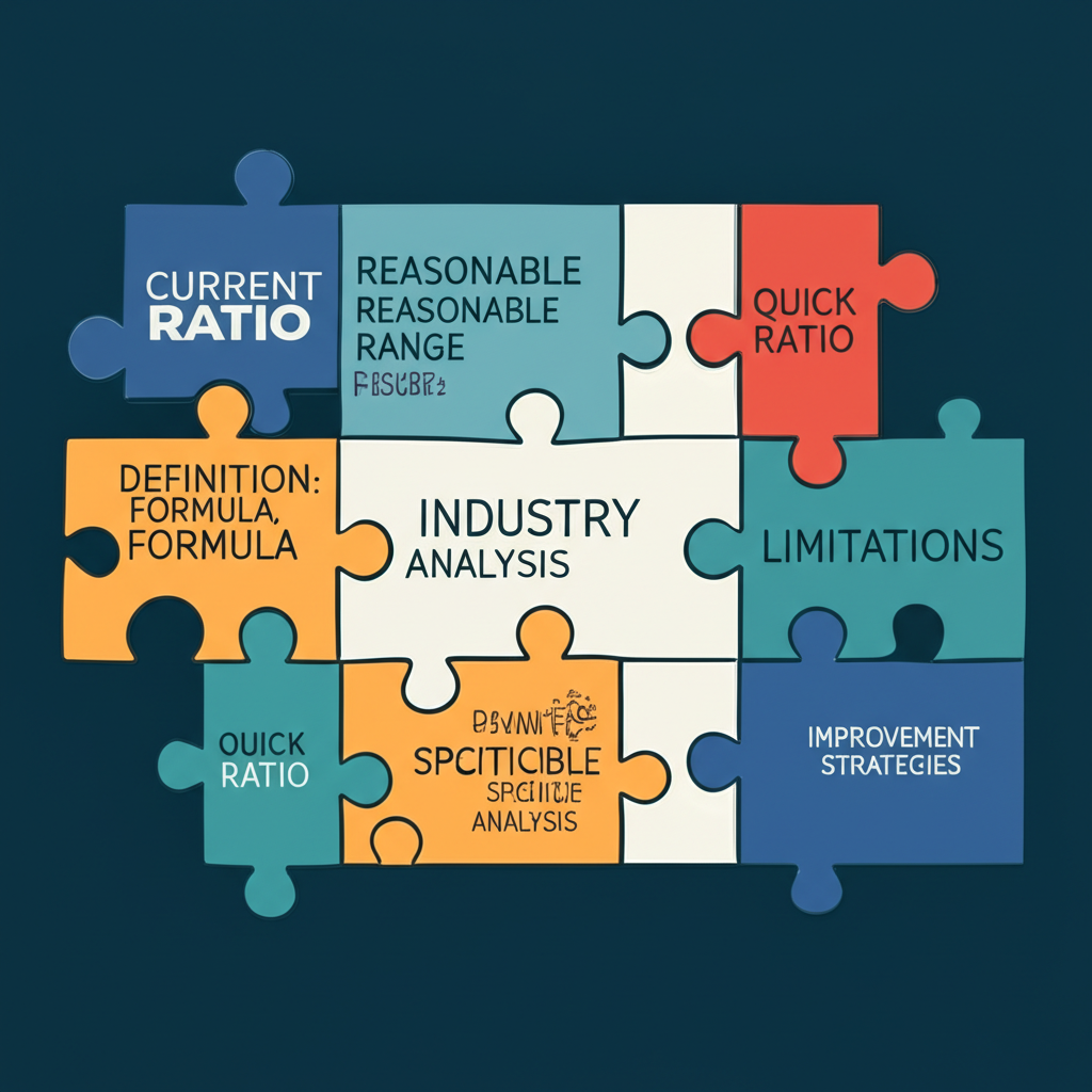 流動比率的定義、公式、合理範圍、速動比率比較、產業分析、侷限與改善策略,如互聯拼圖般構成全面財務指南
