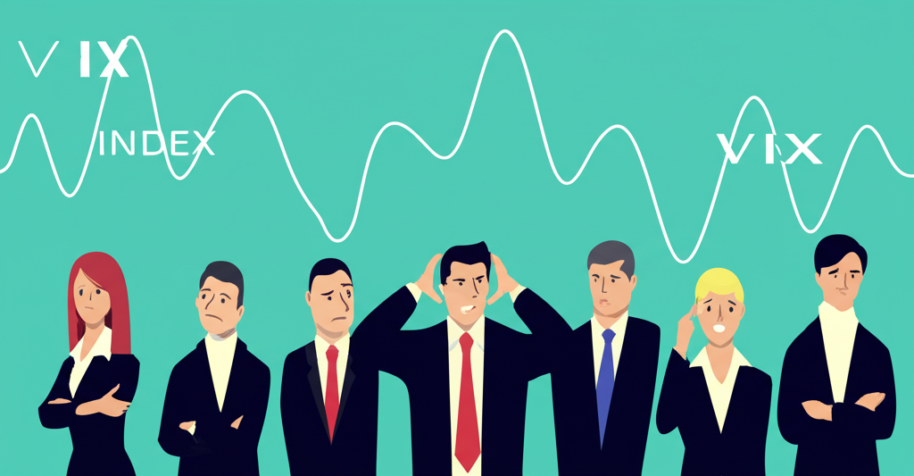 投資者情緒變化與 VIX 指數波動圖,象徵市場心跳