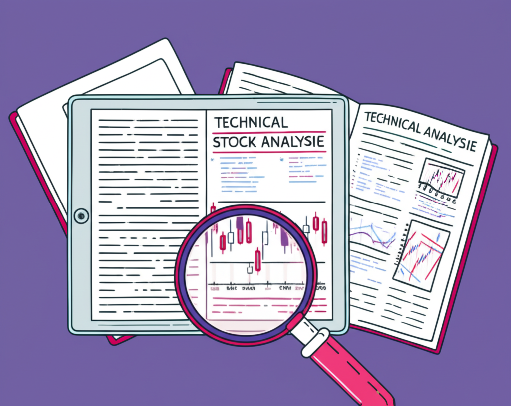 投資人學習股票技術分析插圖,使用平板查看價量圖表並放大關鍵數據