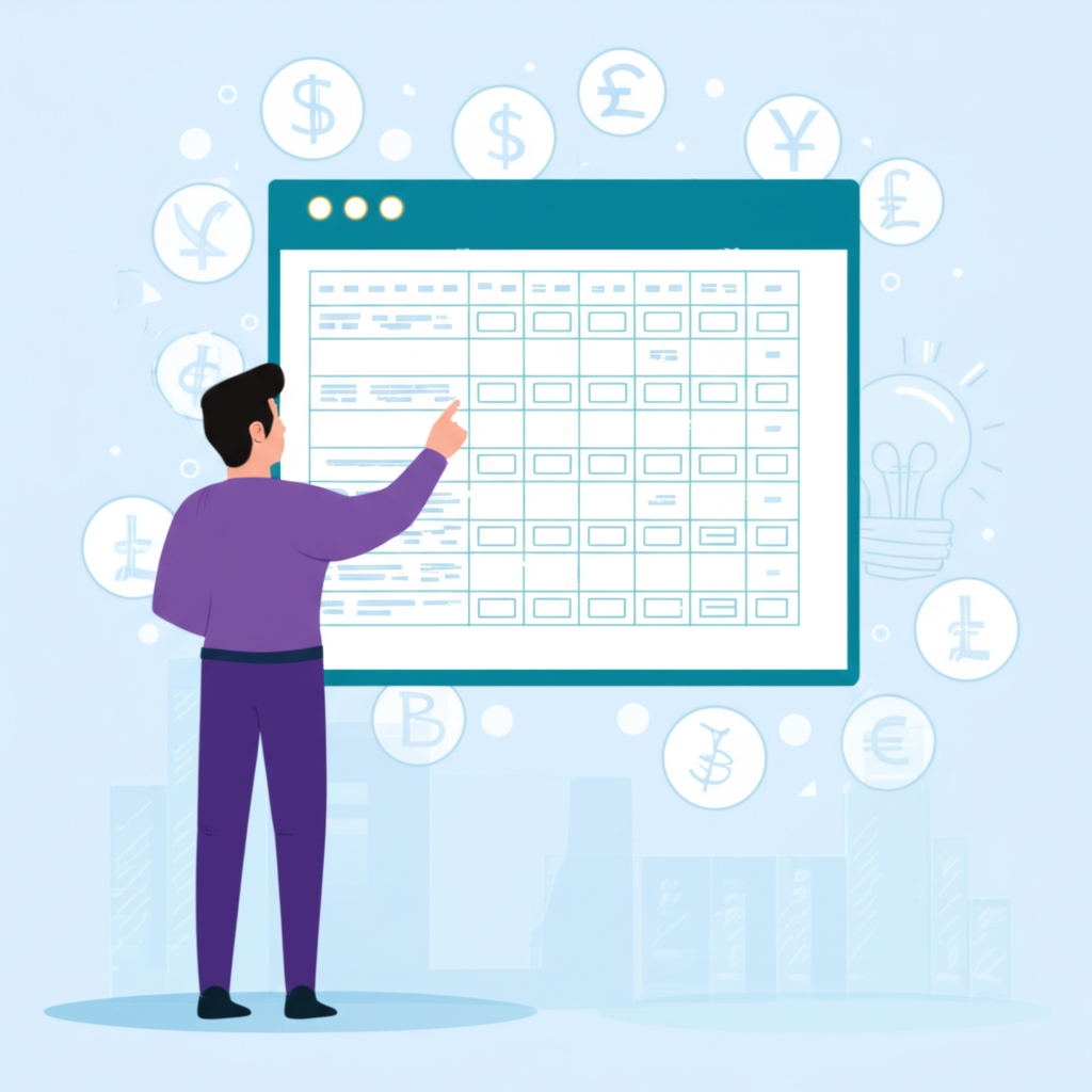 人自信指向簡化匯率圖表插圖