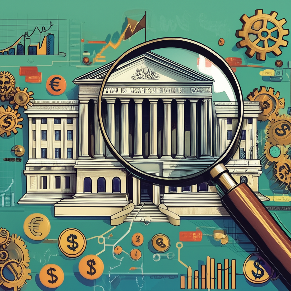 中央銀行貨幣政策工具示意圖，聚焦逆回購機制在金融市場中的運作