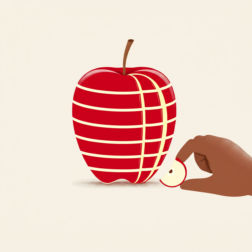 蘋果股票被切割成小片代表零股,讓小額投資者輕鬆入手