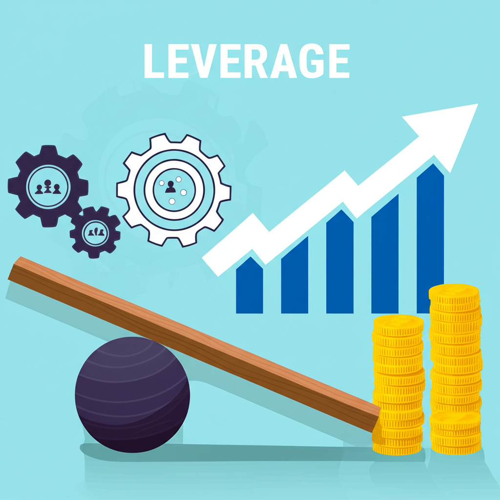 槓桿演進圖:從物理槓桿到金融貨幣圖表,再到商業策略資源圖標