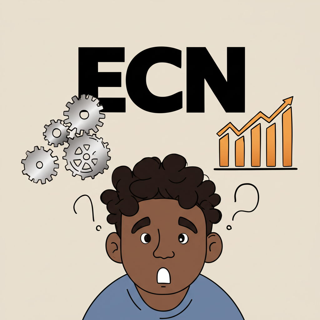 ECN 雙重含義的困惑插圖:製造業齒輪與金融圖表