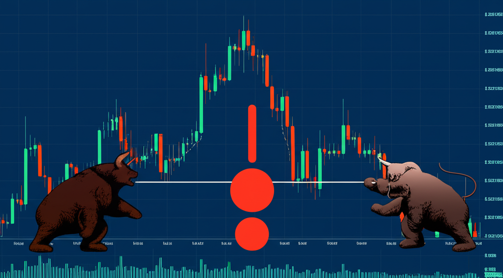 多頭與空頭拉鋸戰爭奪K線十字線，代表市場猶豫與買賣壓力平衡