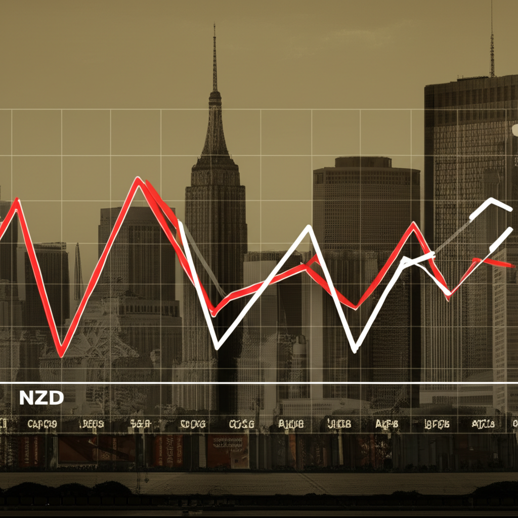 紐幣歷史匯率走勢線圖，顯示高峰低谷與全球經濟事件背景插圖