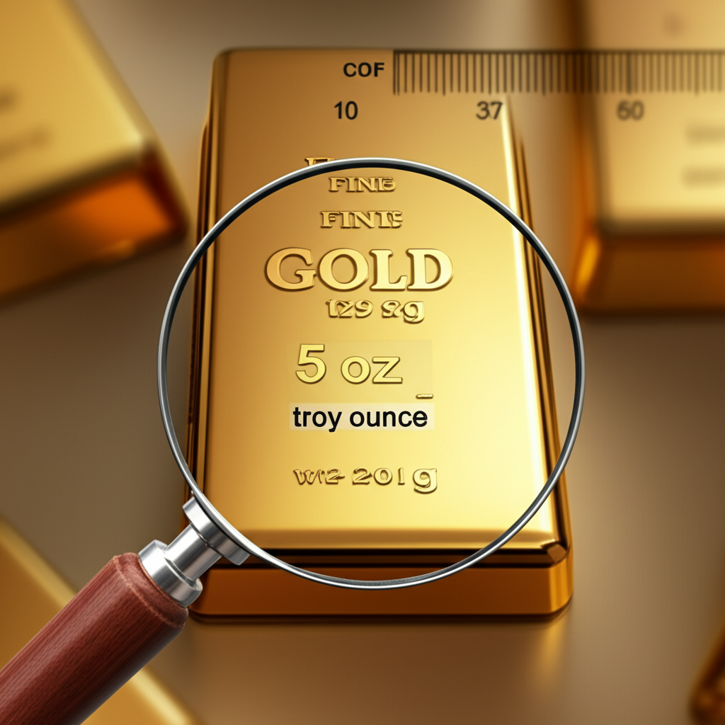 5盎司金衡盎司黃金精確測量示意圖,對比常衡單位