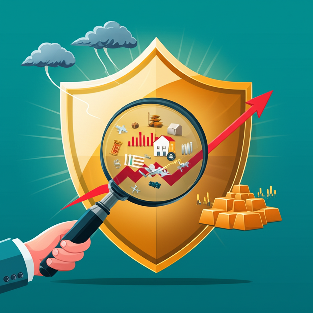 黃金走勢圖表分析插圖，象徵投資保護與策略決策