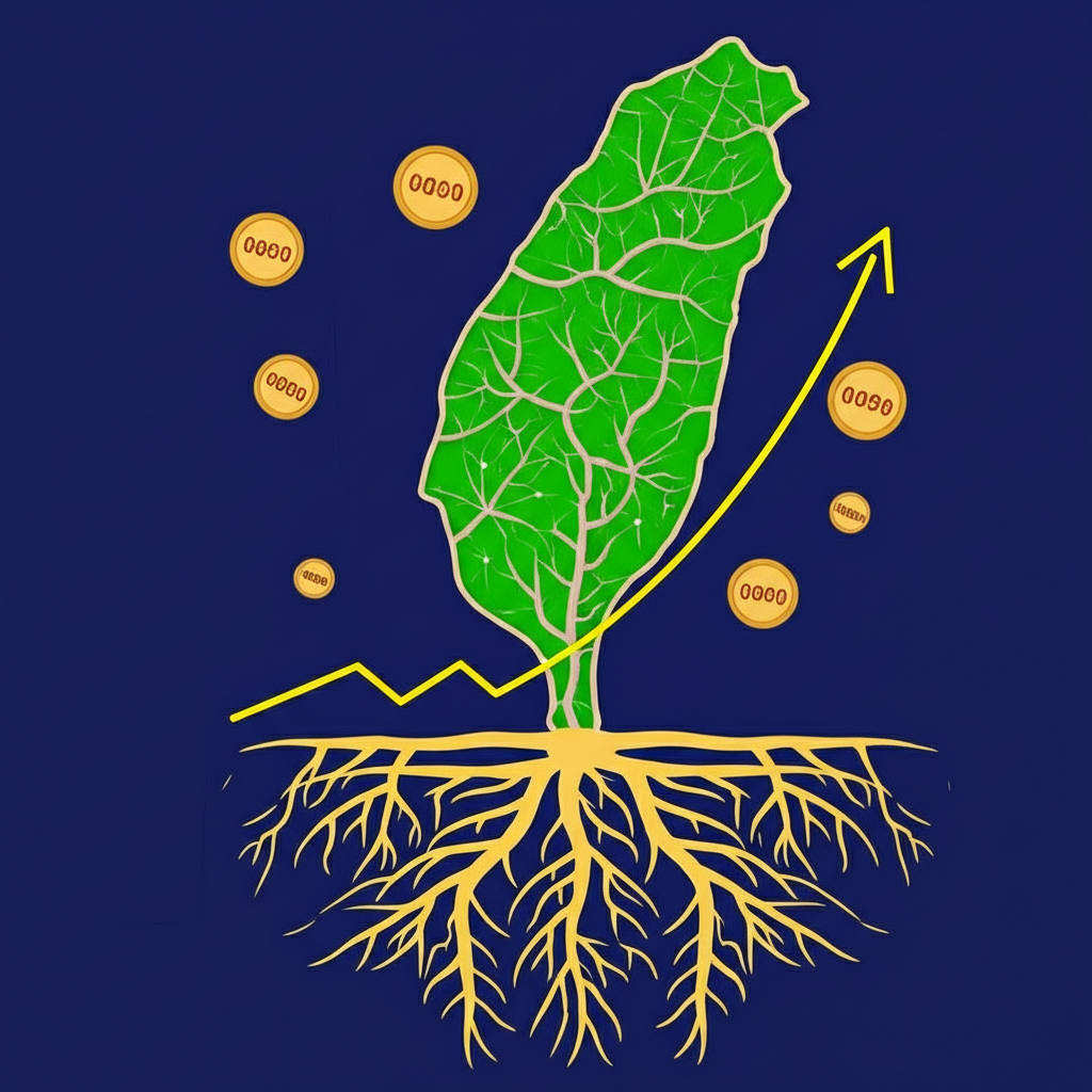 0050 ETF 長期成長樹圖,展示穩定配息與上漲趨勢