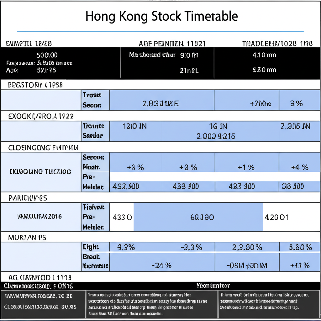 詳細時間表顯示香港股市從盤前到收市競價的各交易階段與時間