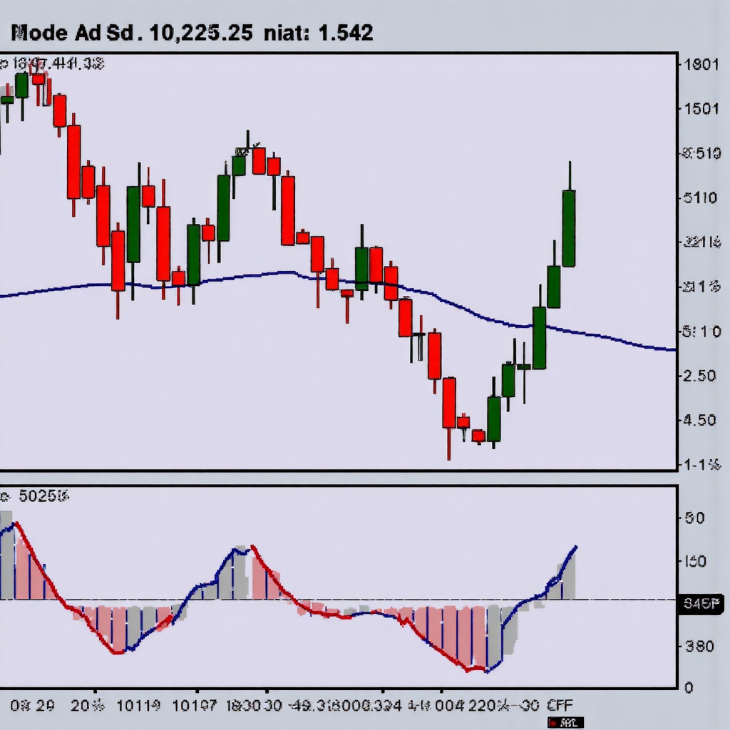 像素藝術蠟燭圖表顯示 RSI 指標上的紅色下降趨勢線與藍色上升趨勢線重疊