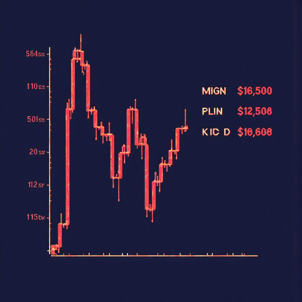 金融圖表顯示買入價與賣出價之間的點差差距,以紅色箭頭突出