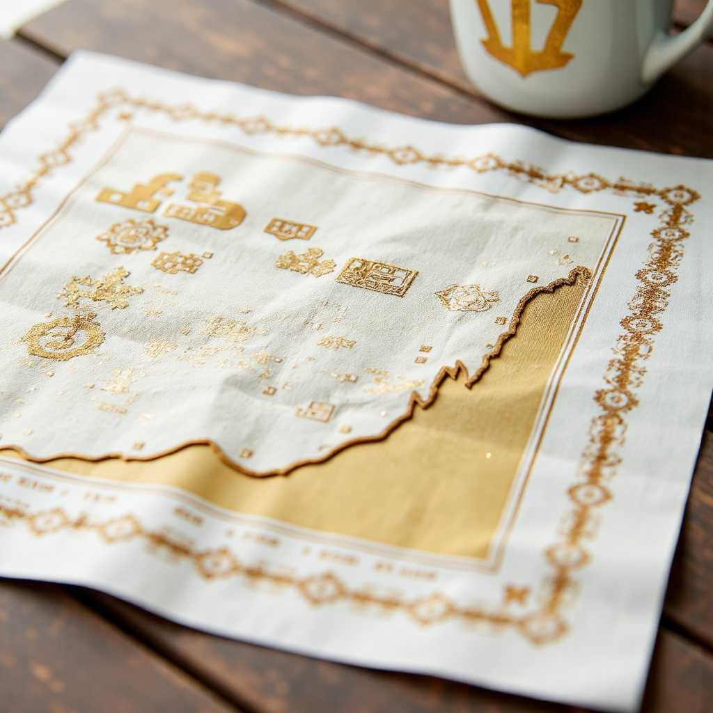 股票證書的特寫像素藝術插圖,展示公司成長軌跡並帶有金色點綴